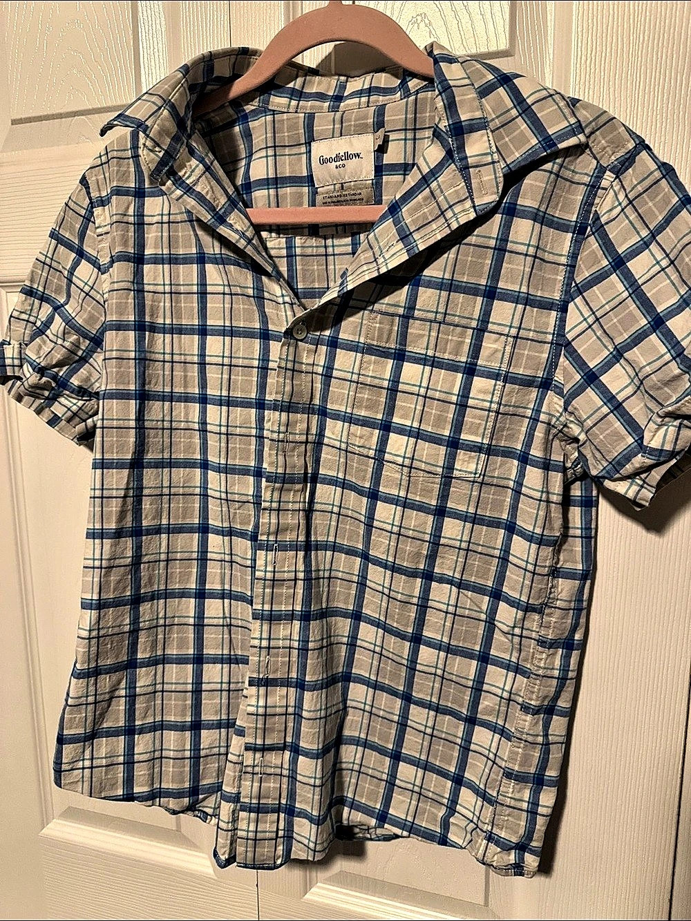 Goodfellow & Co Men'Small Plaid Cotton Shirt Size Small